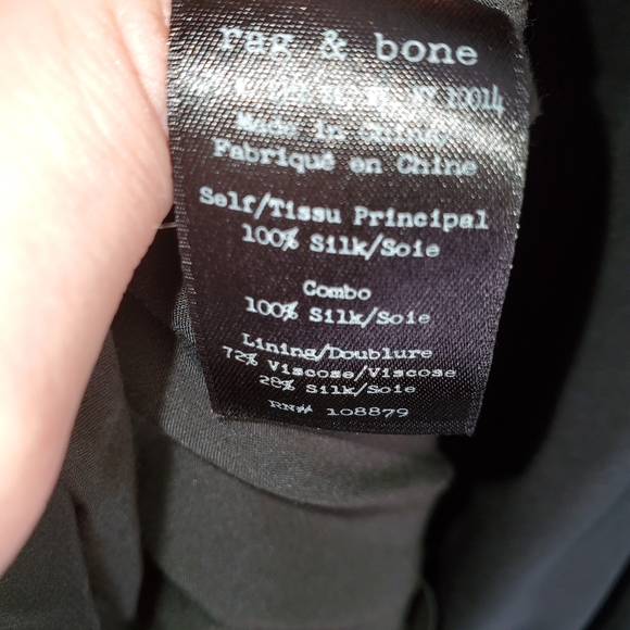 Rag & Bone Parker Black Silk Slip Dress with Pink Straps Women's Size 2 - Picture 9 of 9